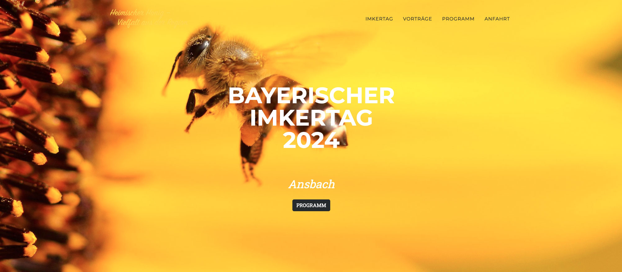 Screenshot der Seite www.imkertag-bayern.de